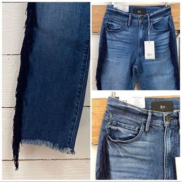 $295. 3 X 1 Spanish Fringe Straight Leg - Picture 5 of 6